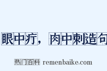 眼中疔，肉中刺造句是什么意思的图片